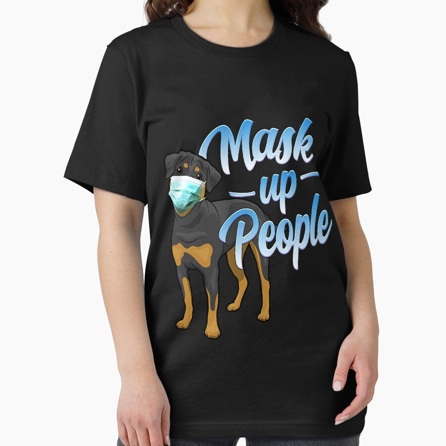 Rottweiler Dog Wear Face Mask Awareness by RebeccaCBurton