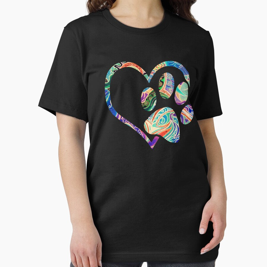 Animal Rescue Dog Paw Print Tie Dye Rainbow Dog Love by BernardMurray