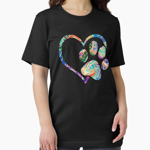 Animal Rescue Dog Paw Print Tie Dye Rainbow Dog Love by BernardMurray