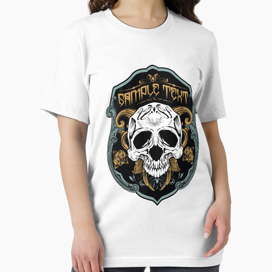 Printed Skull Necklace, Skull Shield, emblem, by LachenEaton