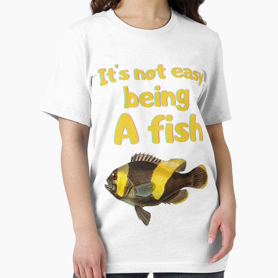 Its Not Easy Being Fish Slogan Retro Fish Illustration Design III by beddreams