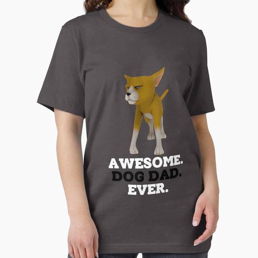 Mens Awesome Dog Dad Ever 3D  Funny Fathers Day Hilarious Graphic Puppy Tee Guy by BOHOVIN