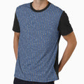 Printed image of golden sequins - vertical stripes on classic blue background by JaReVa