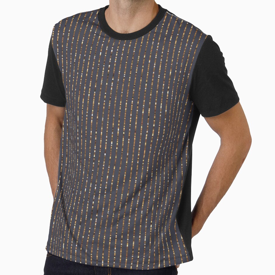 Printed image of golden sequins - vertical stripes on grey background by JaReVa