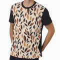 Asymmetrical Boho Leaves Pattern - Dark Leaves on Beige Background by kougan