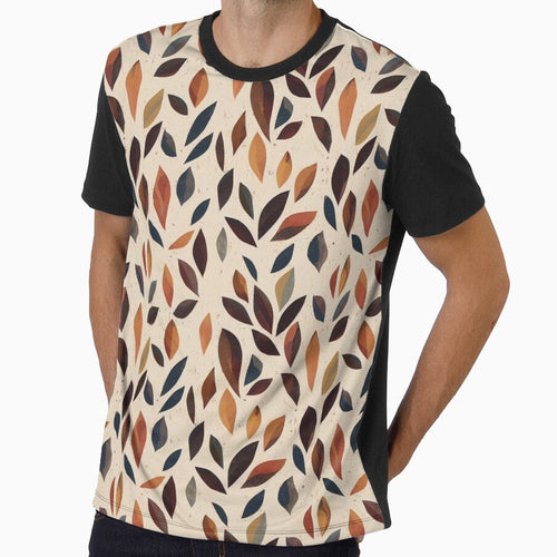 Asymmetrical Boho Leaves Pattern - Dark Leaves on Beige Background by kougan