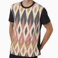 Boho Ikat Pattern, Pink, Mustard Yellow, Charcoal Gray by meggydesigns