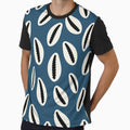 Coastal Cowrie Shell Pattern – Ocean Blue Beach Aesthetic by Cannaxes illustration