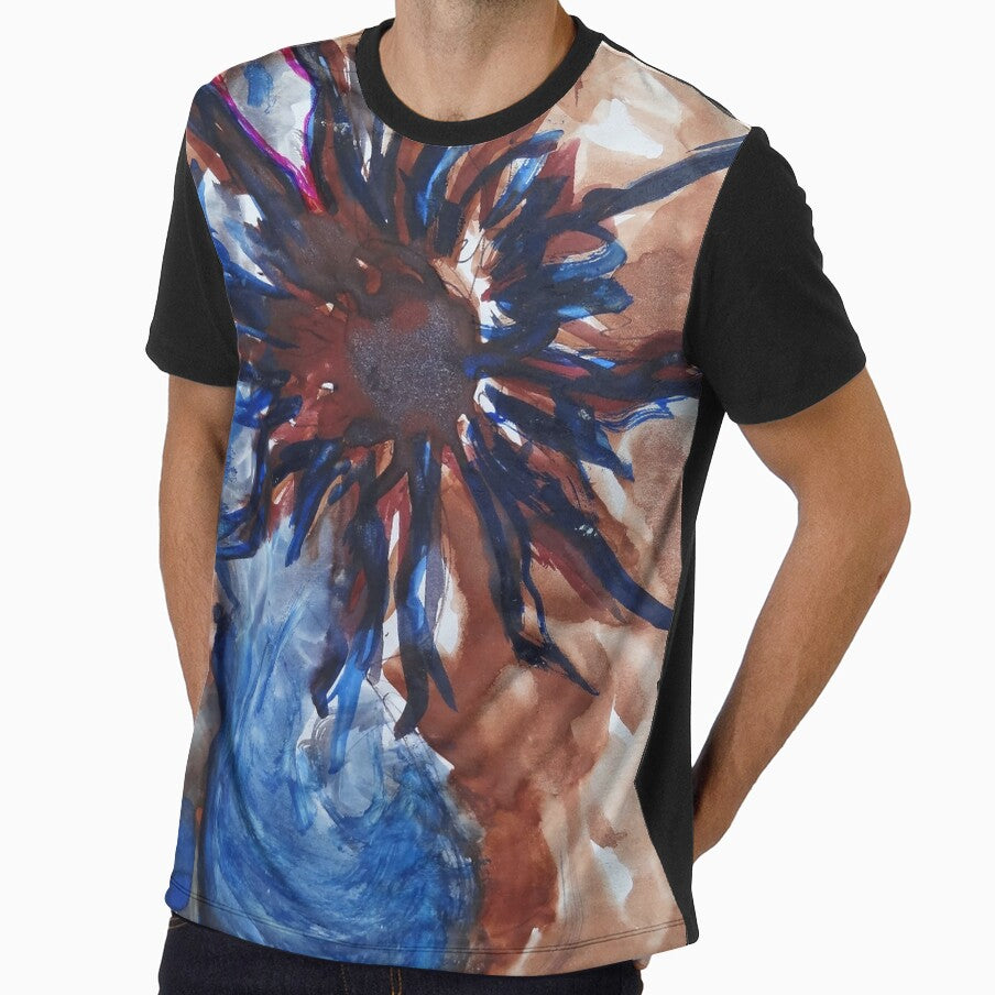 Radiant Indigo Abstract Sunburst Artwork by Katt Yanda by Artist-Katt-Yanda