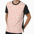 Boho gouache brush strokes in pastel coral by Illustrated by Nat