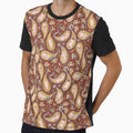 Paisley cats brown and mustard yellow by pholiumsigma_design
