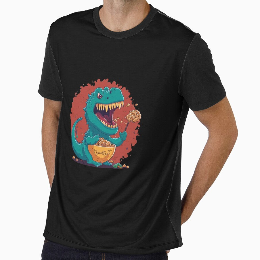 Cute Kawaii Dragon  T-rex Eating Ramen and Noodles with Chopsticks: a Gift for anime lovers by thegiftedadult