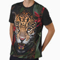 A Jaguar prowling in the Forest with flowers - Wildlife portrait by TheArtistOf2022