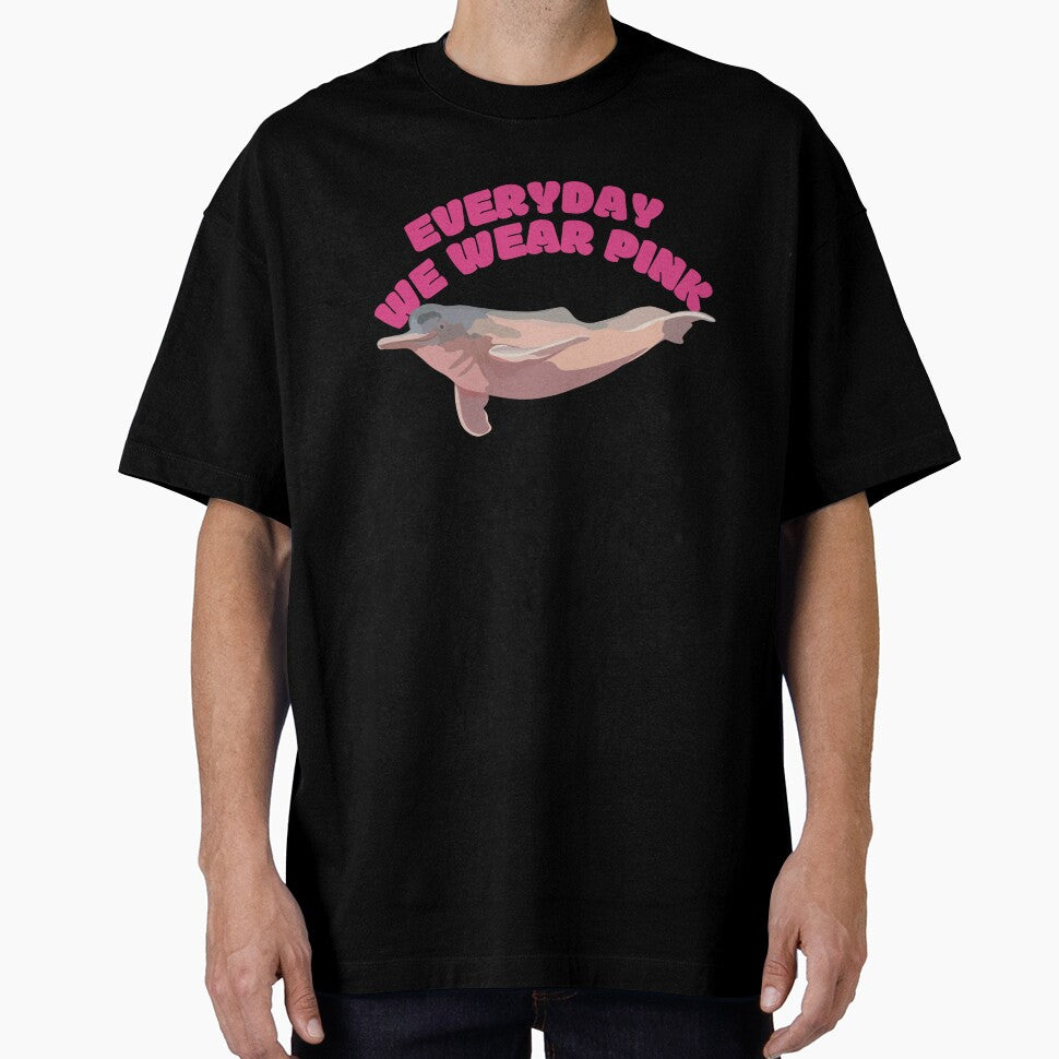 P is for Pink Amazon River Dolphin,Amazon River Dolphin Artwork – Pink Boto Illustration and Freshwater Wildlife Design by PrettylittlepastelUk