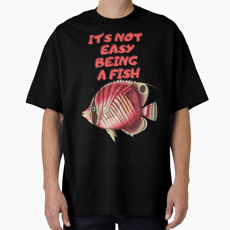 Its Not Easy Being Fish Slogan Retro Fish Illustration Design by beddreams