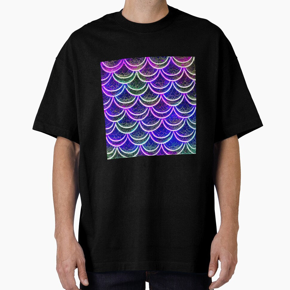 Printed image of Neon Mermaid Tail Scales Pattern by JaReVa