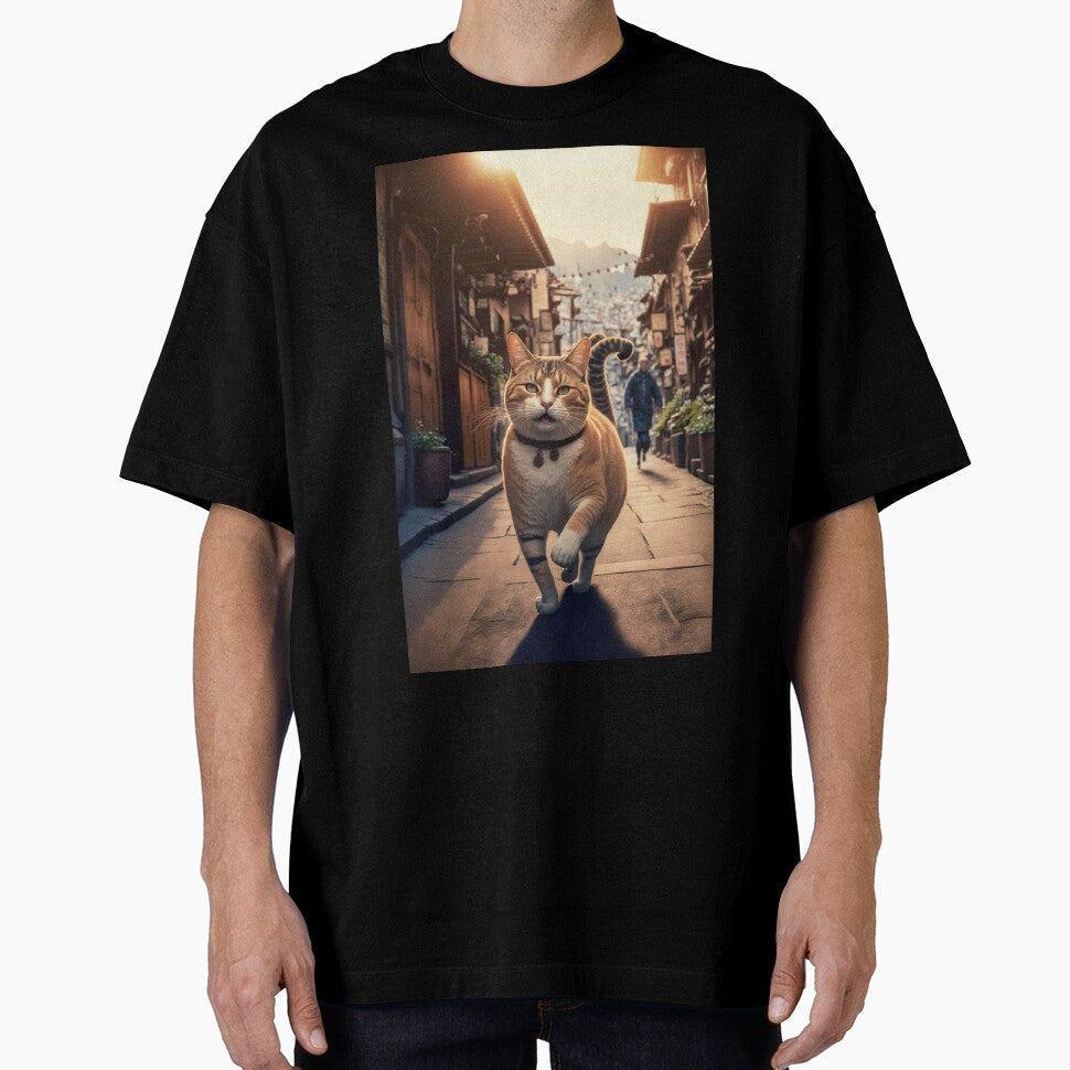 Cute cat walking on a small street by KoolArtDistrict