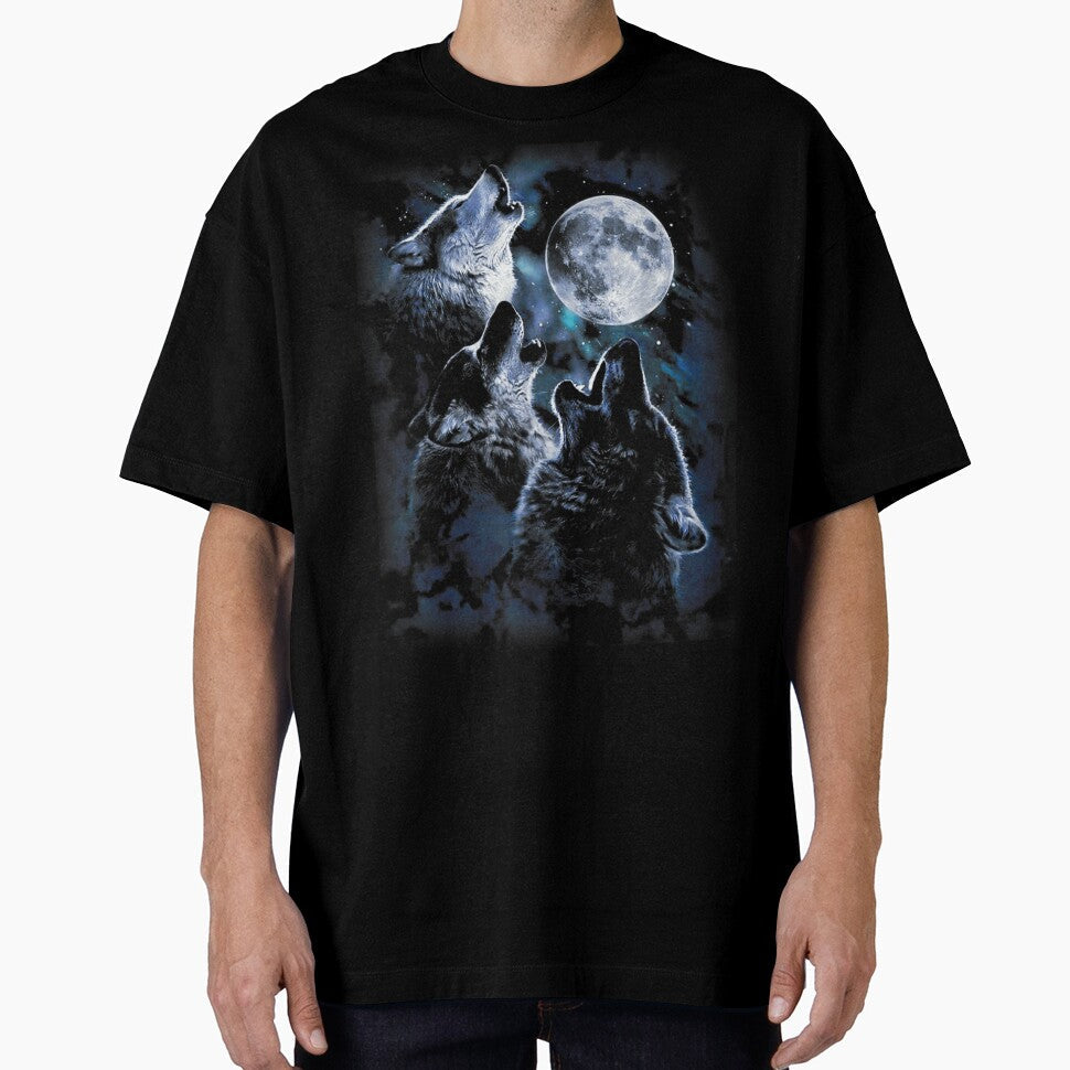 Three Wolves Howling at The Moon - Mystical Wolf Pack by GalenoHenley