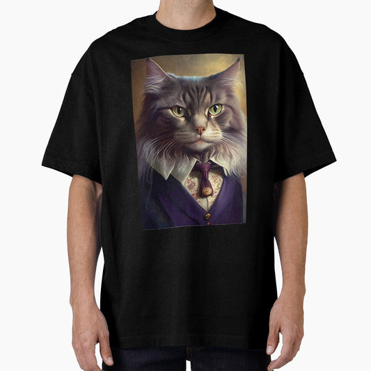 A Distinguished cat portrait wearing a royal suit by KoolArtDistrict