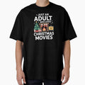 Just an Adult Who Loves Christmas Movies - Cozy Holiday Design with Fireplace, Christmas Tree, Popcorn by smilesupplyco.