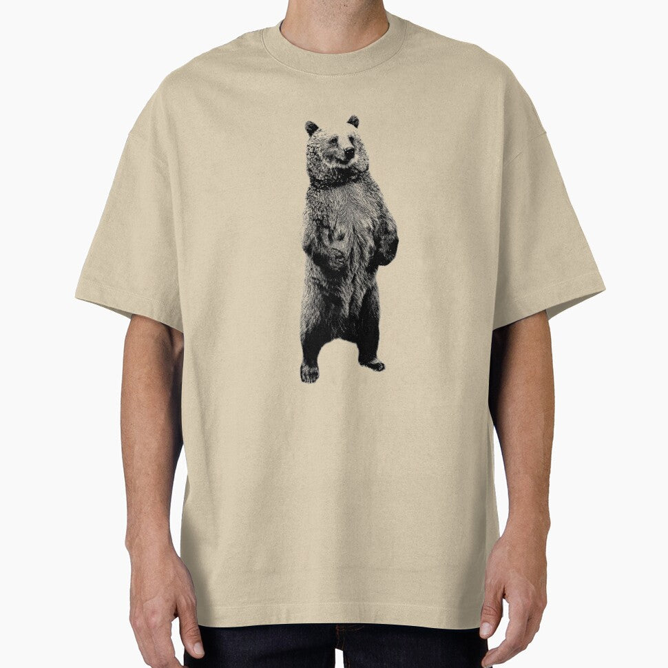 Bear Standing Up. Wildlife Digital Engraving Image by Digital Eclectica