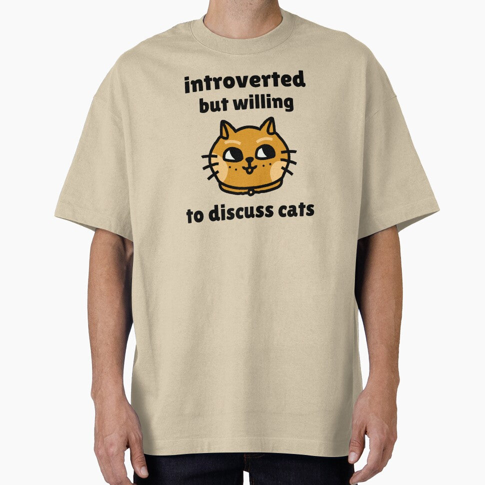 Introverted but willing to discuss cats - Funny Cat Design by Fourmutz