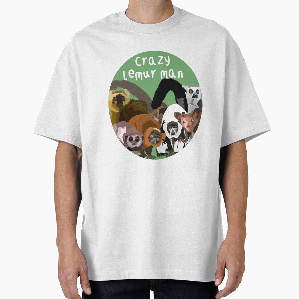 L is for Lemur Man, Crazy Lemur Man Illustration – Wild and Whimsical Madagascar Primate Art Design by PrettylittlepastelUk