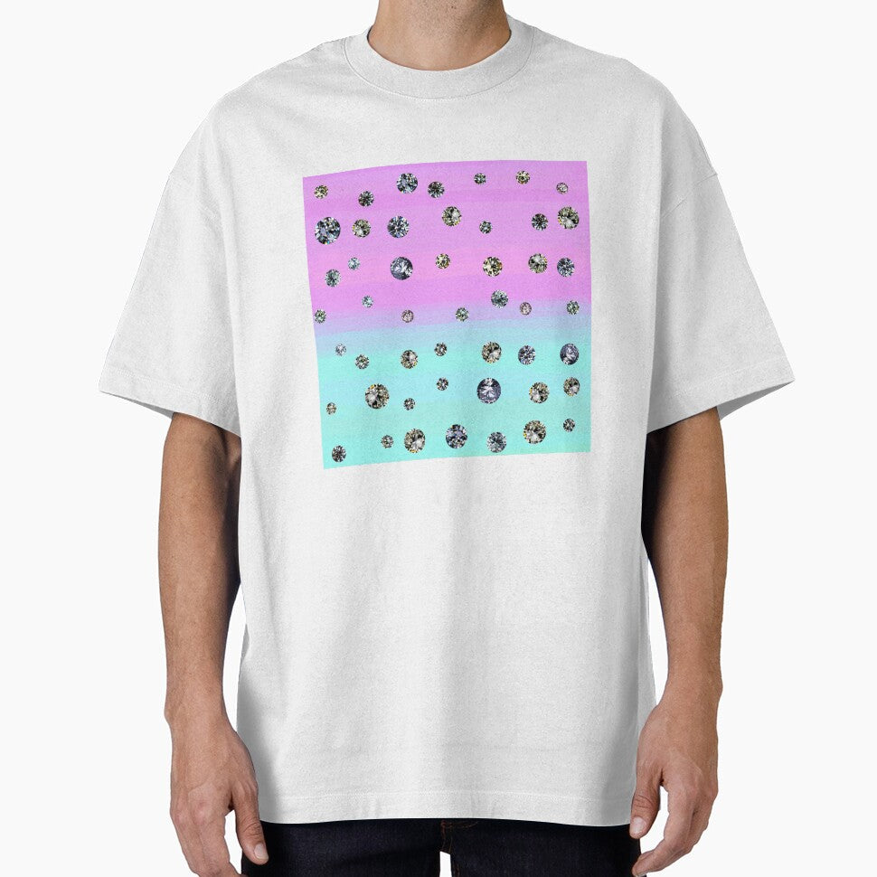 Printed image of Diamond pattern on pink azure gradient background by JaReVa