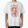 Puppy with flowers by Emilyprintart
