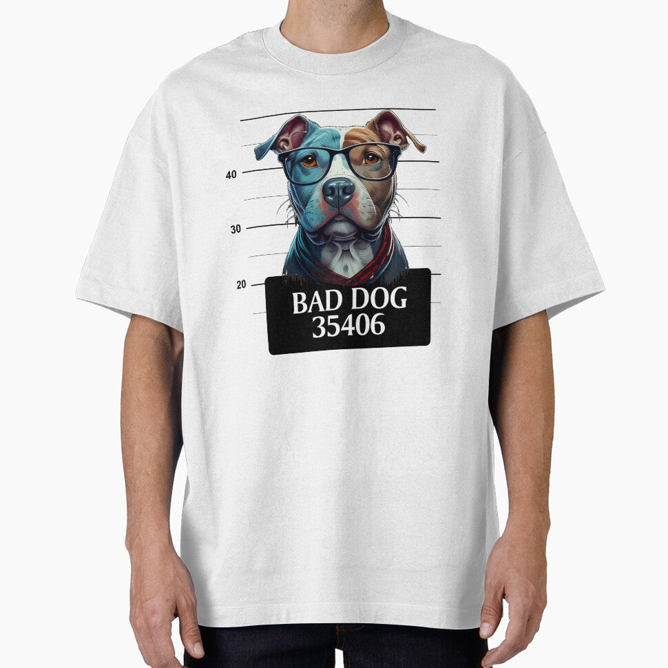 Dog BAD DOG with glasses funny cute decorative pitbull for dog lovers by RSDESIGNSteam