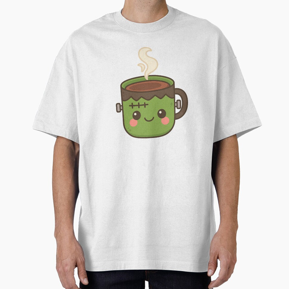 Kawaii Frankenstein Halloween Coffee Mug Cute Spooky Cup by ThaiArtShop