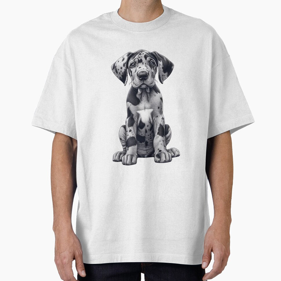Great Dane Puppy Dog Merle Drawing by CharmStudio