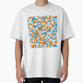 The big bang of debris -sci fi art - orange blue by Thecolorschemer