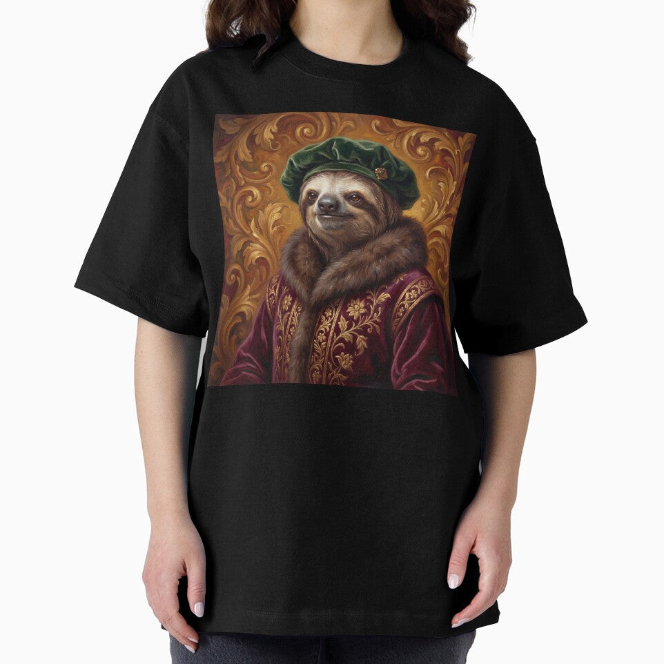 Sloth Merchant cool animal Tudor style portrait art by Vintage Designs +