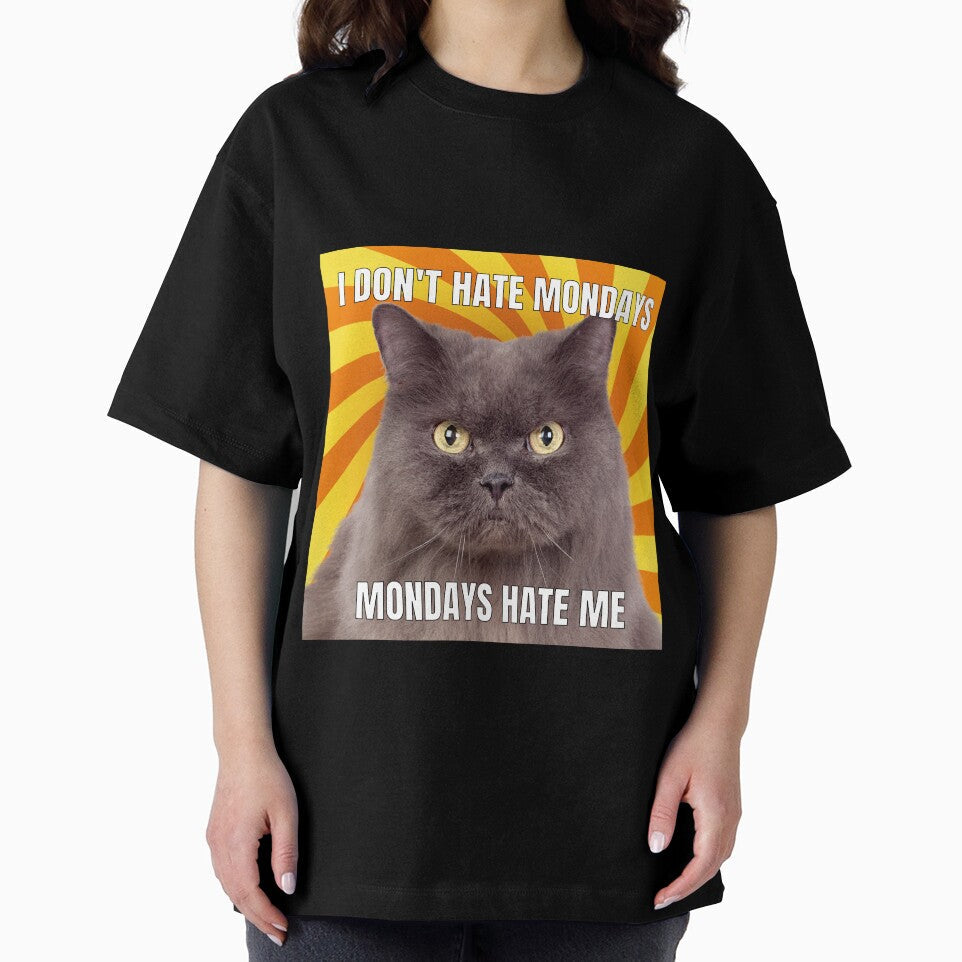I dont Hate Mondays, Mondays hate me Cat Meme Funny Cool by popotamfriends