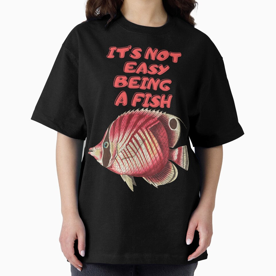 Its Not Easy Being Fish Slogan Retro Fish Illustration Design by beddreams
