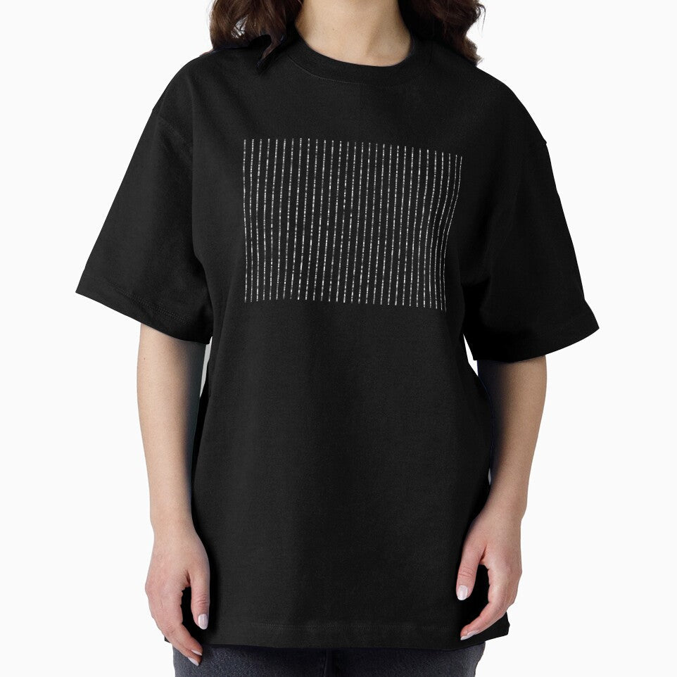 Printed image of silver sequins - vertical stripes on black background by JaReVa