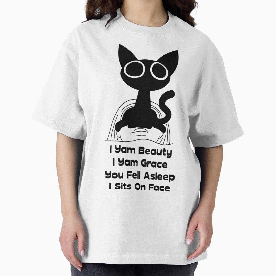 Funny Cat Sitting On Face by CatShirtDotShop
