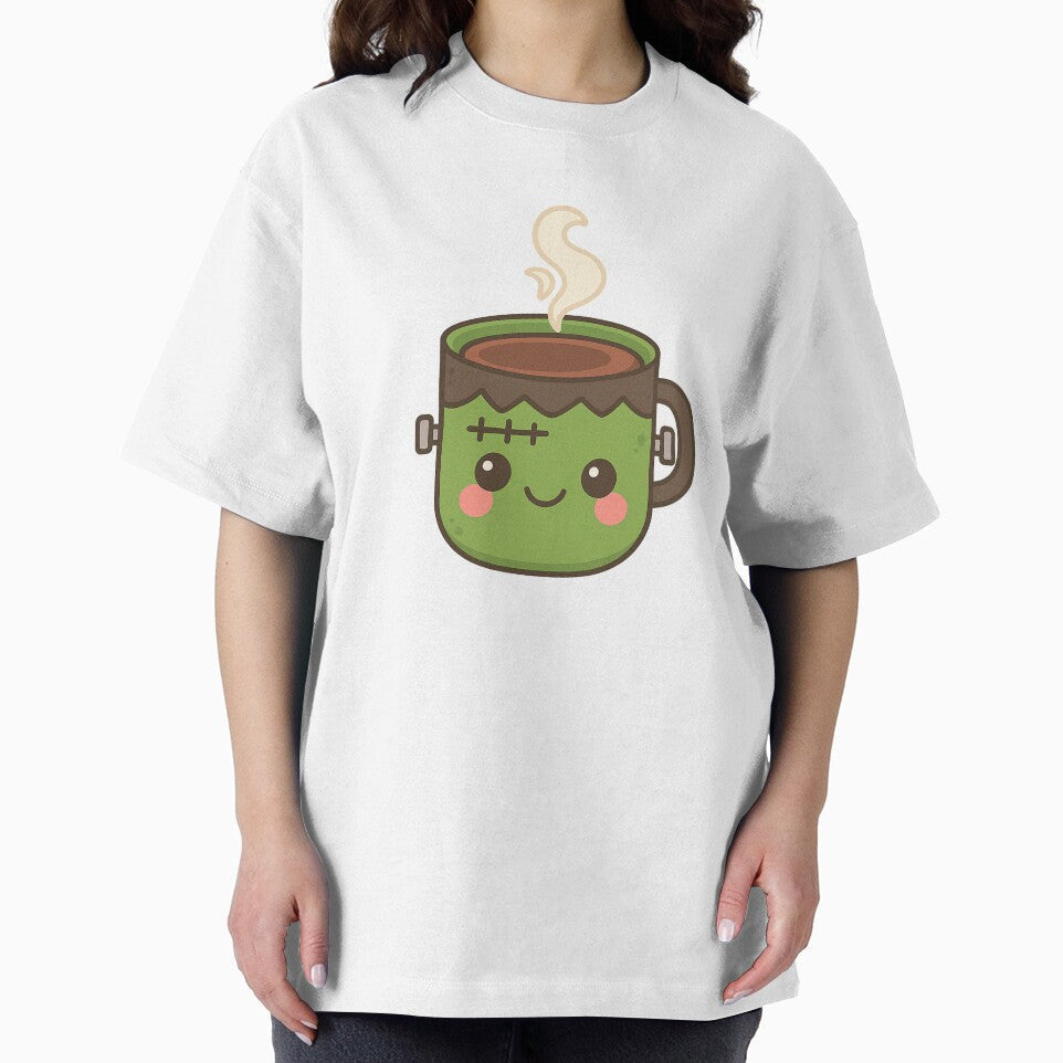 Kawaii Frankenstein Halloween Coffee Mug Cute Spooky Cup by ThaiArtShop
