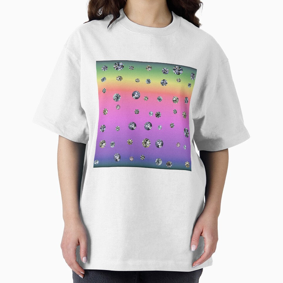 Printed image of Diamond pattern on rainbow gradient by JaReVa