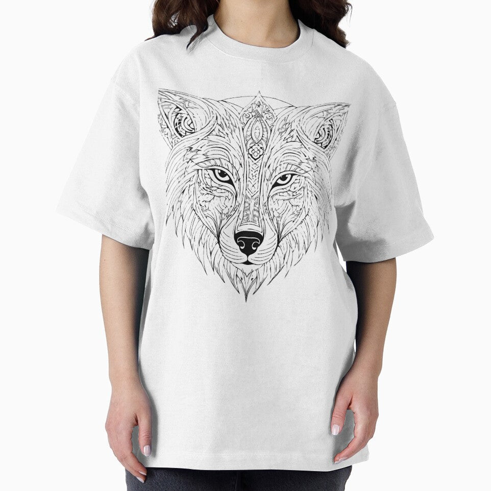 Ornamental Wolf Line Art - 3 by RELAX STATION