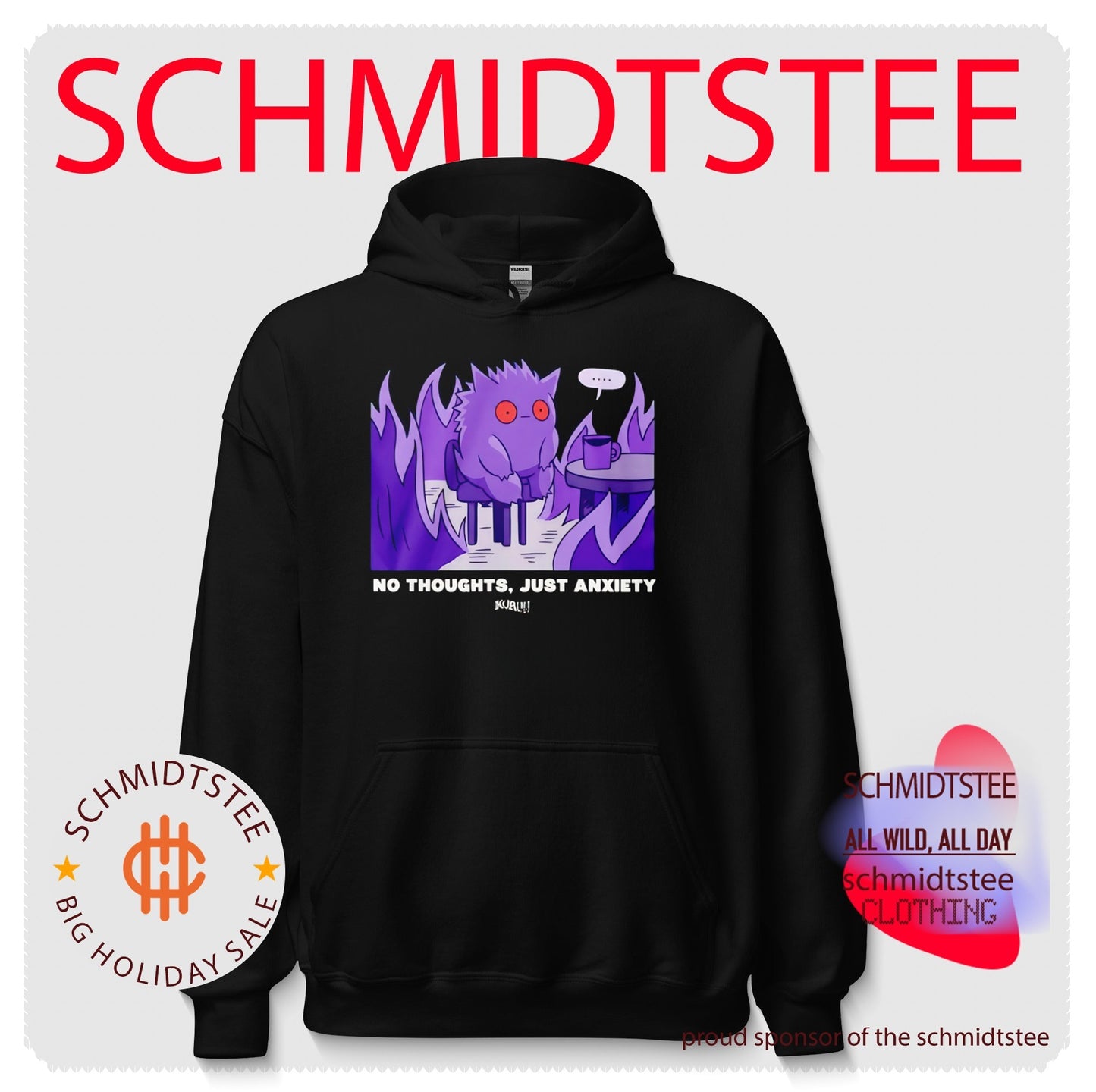 Pokemon Gengar no thoughts just anxiety shirt