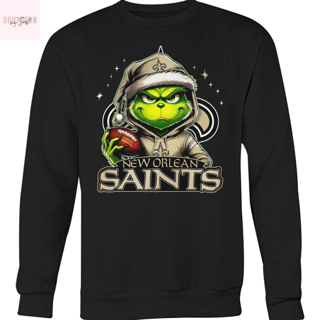 The Grinch Christmas x New Orlean Saints Unsiex T-Shirt