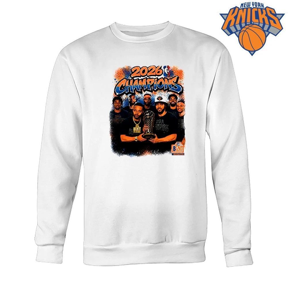 ItsBizkit New York Knicks 2026 Champions Jalen Brunson Larry O Brien Trophy Shirt