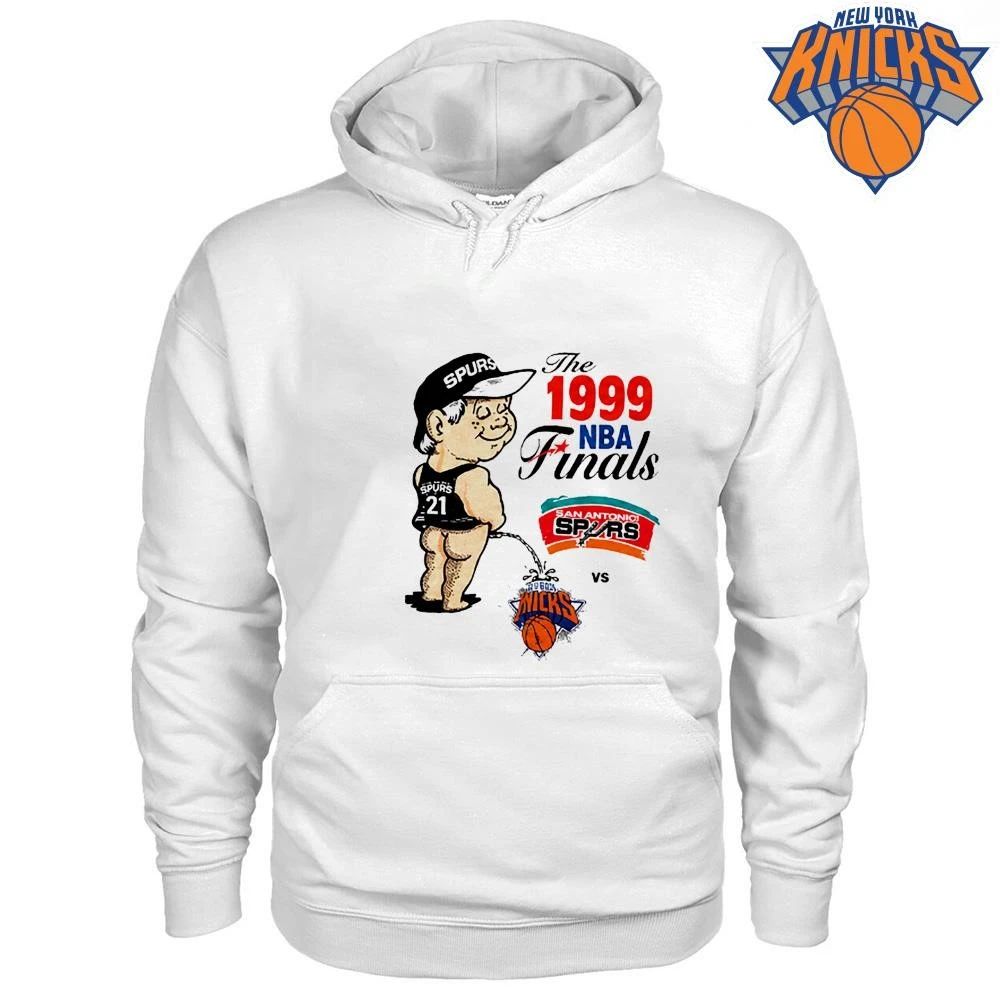 Vintage The 1999 NBA Finals San Antonio Spurs vs New York Knicks Peeing Boy Graphic T Shirt