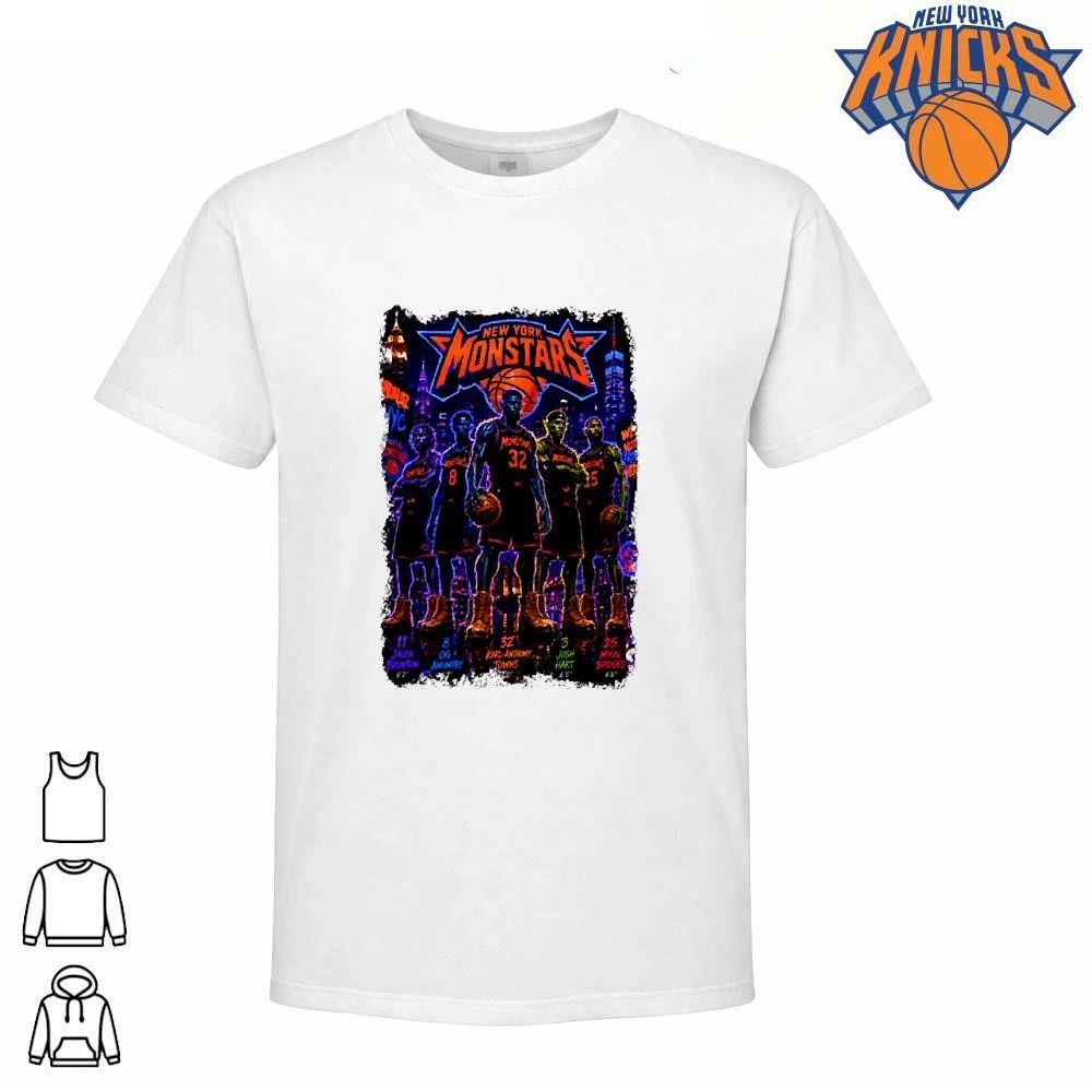 New York Knicks Monstars Jalen Brunson OG Anunoby Karl Anthony Towns Josh Hart Mikal Bridges Timberlands White T Shirt