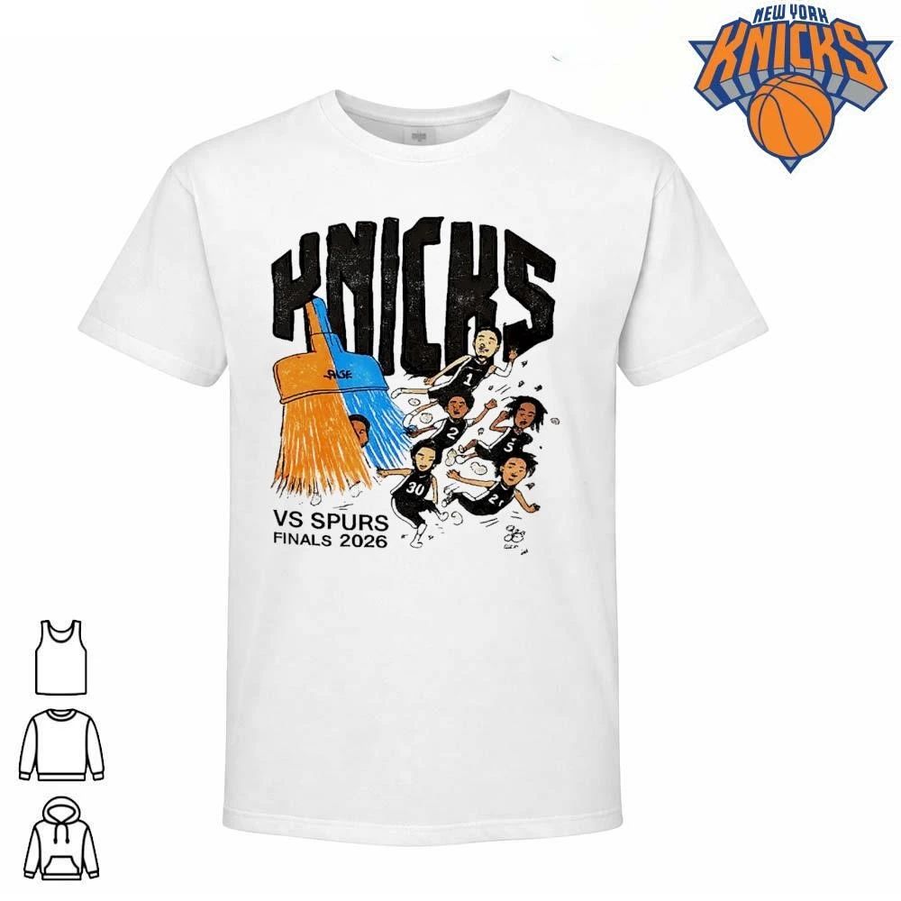 New York Knicks vs Spurs NBA Finals 2026 Broom Sweep Graphic Shirt