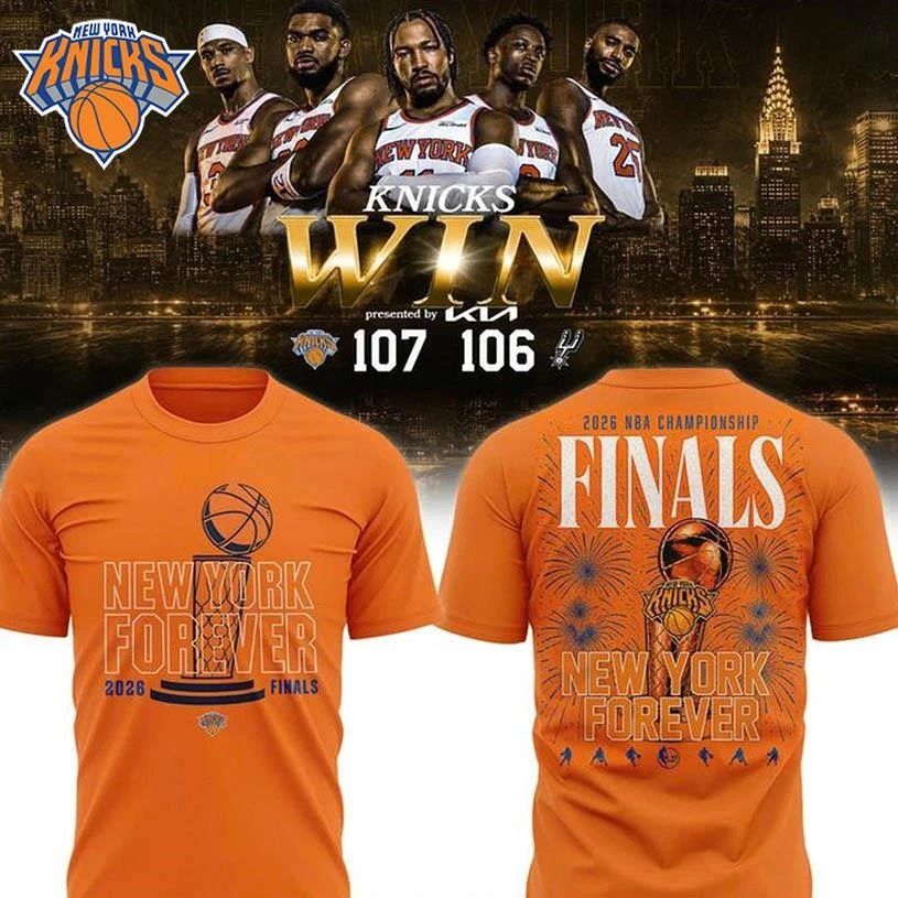 New York Knicks New York Forever 2026 NBA Finals Game 4 Two Sided Shirt