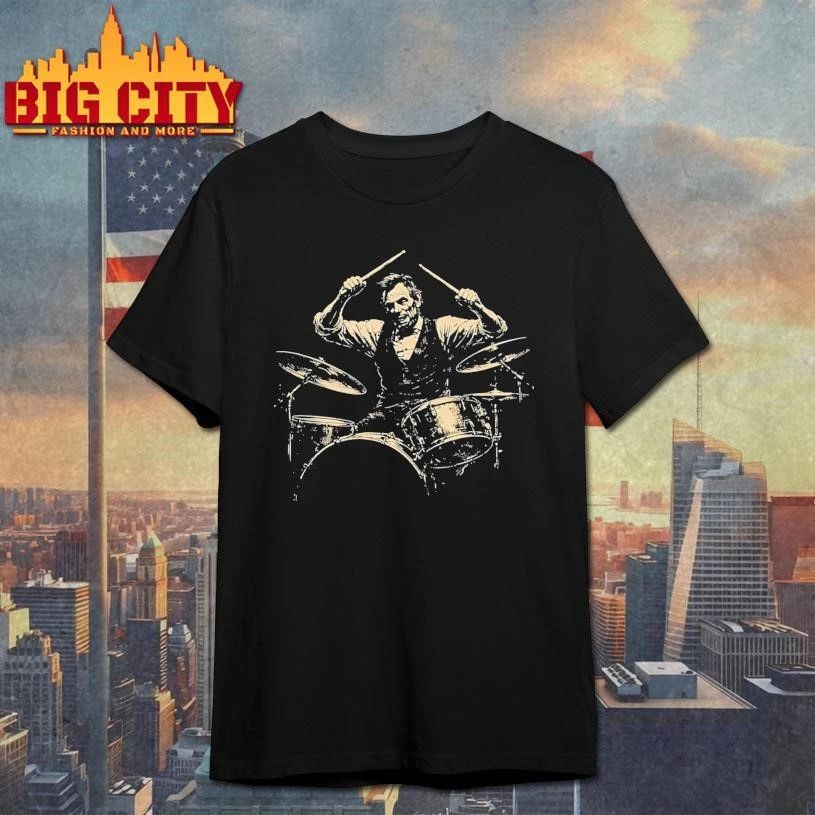 Abraham Lincoln Playing Drums Monochromatic Vintage Shirt