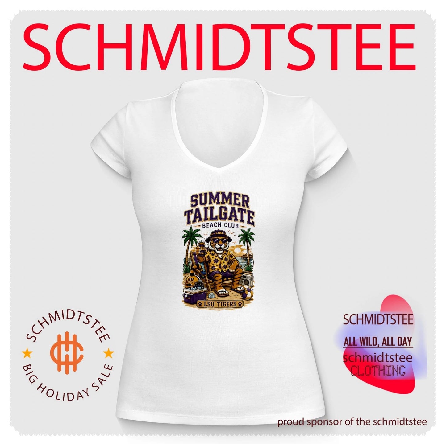 Lsu Tigers Summer Tailgate Beach Club mascot shirt